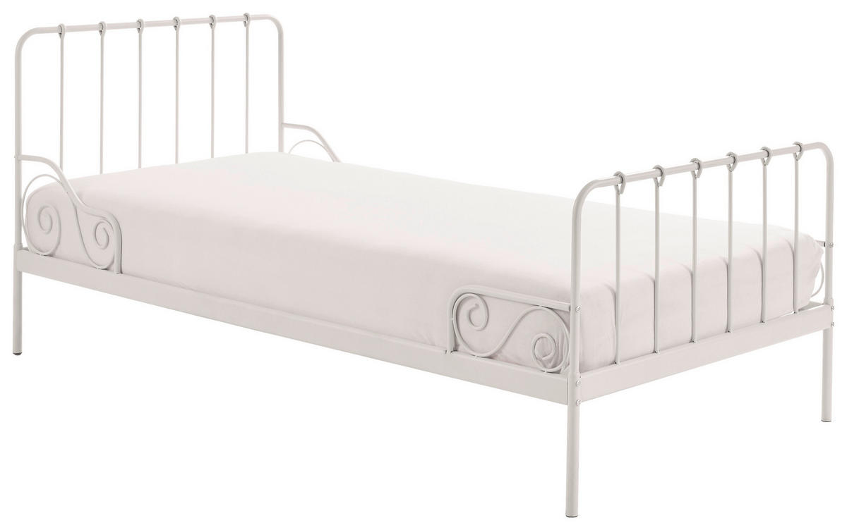 KINDER-/JUNIORBETT - Weiß, ROMANTIK / LANDHAUS, Holzwerkstoff/Metall (90/200cm) - MID.YOU