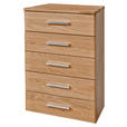 KOMMODE , 60/86/36 cm, 5 Schublade(n)  - Erlefarben/Alufarben, Design, Holz/Metall (60/86/36cm) - Dieter Knoll