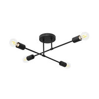 DECKENLEUCHTE 66/66/20 cm  - Schwarz, KONVENTIONELL, Metall (66/66/20cm)