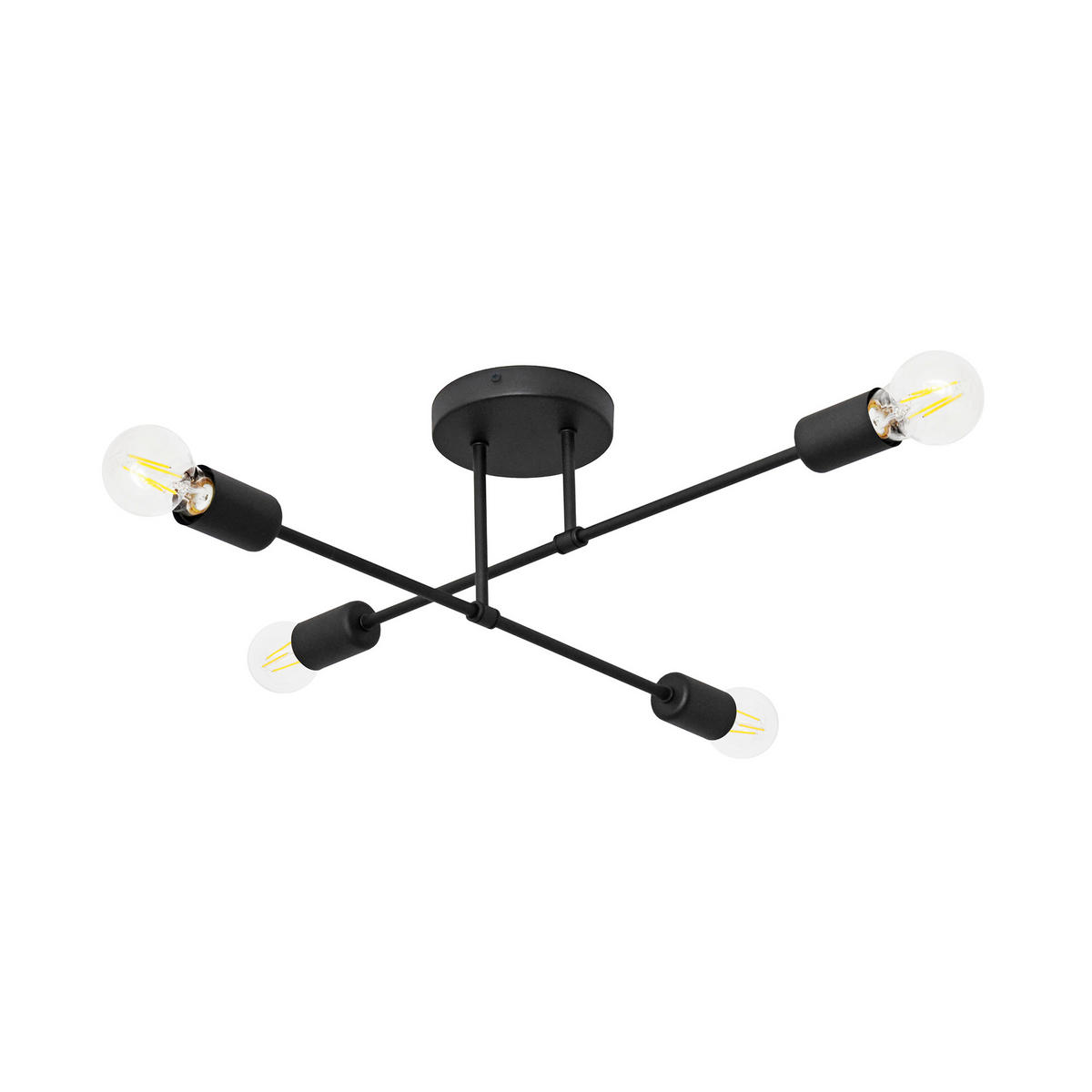 DECKENLEUCHTE 66/66/20 cm  - Schwarz, KONVENTIONELL, Metall (66/66/20cm)