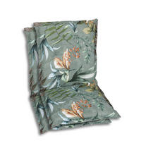 SESSELAUFLAGENSET in Braun, Grau, Grün, Graublau Blätter  - Graublau/Braun, Basics, Textil (50/7/100cm)