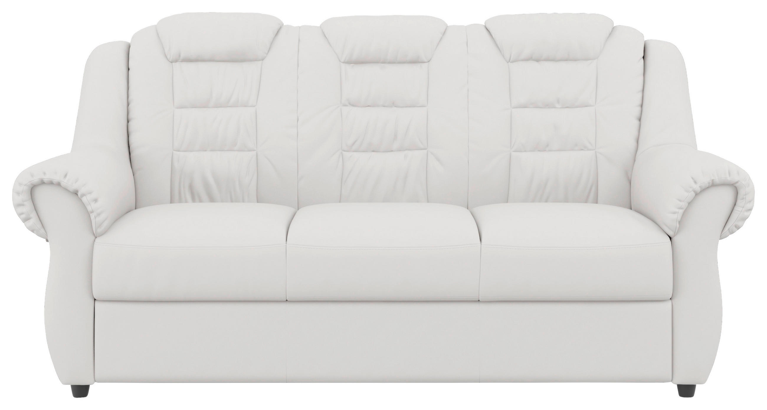 3-SITZER-SOFA Lederlook Weiß  - Schwarz/Weiß, KONVENTIONELL, Kunststoff/Textil (196/102/101cm) - Livetastic