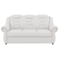 3-SITZER-SOFA Lederlook Weiß  - Schwarz/Weiß, KONVENTIONELL, Kunststoff/Textil (196/102/101cm) - Livetastic