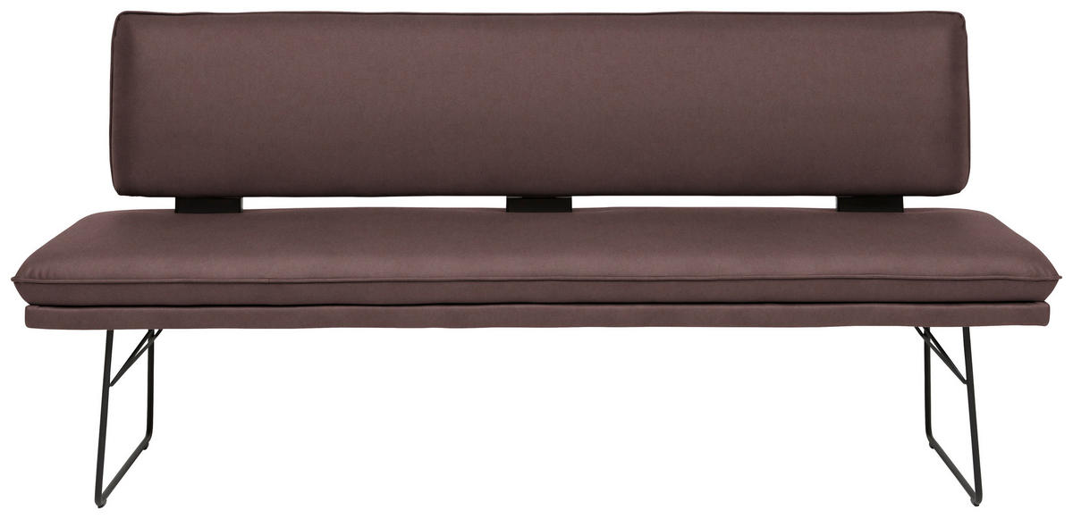 SITZBANK in Metall, Textil Schwarz, Dunkelbraun  - Dunkelbraun/Schwarz, Design, Textil/Metall (195/91/65cm) - Dieter Knoll