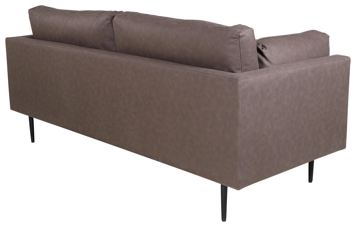 2-SITS SOFFA i metall, textil brun, svart  - brun/svart, Design, metall/textil (203/84/90cm) - Livetastic