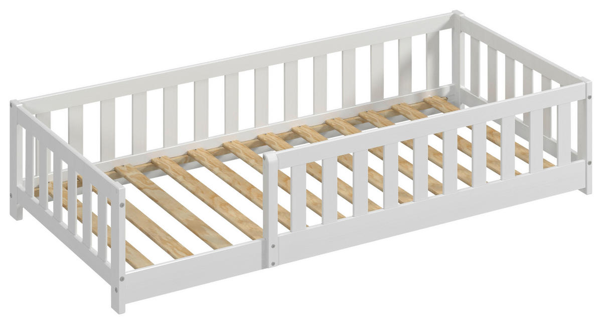 BODENBETT 90/200 cm  in Weiß  - Weiß, MODERN, Holz/Holzwerkstoff (90/200cm) - P & B