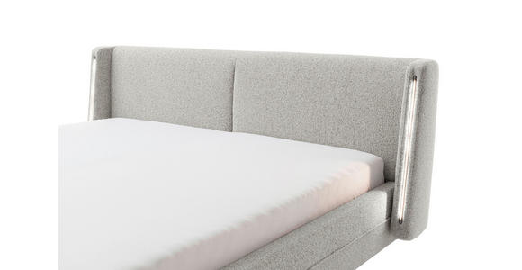 POLSTERBETT Beleuchtung 180/200 cm  in Taupe  - Taupe/Schwarz, MODERN, Textil/Metall (180/200cm) - Novel