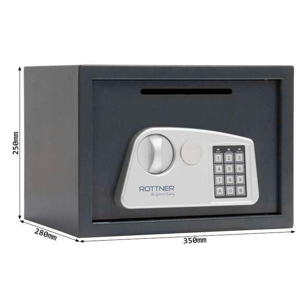 TRESOR - Anthrazit, KONVENTIONELL, Metall (35/25/28cm) - ROTTNER