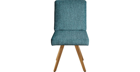 STUHL  in Flachgewebe Holz, Textil  - Eichefarben/Hellblau, Design, Holz/Textil (46/94/58cm) - Dieter Knoll