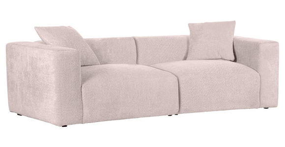 BIGSOFA Chenille Rosa  - Schwarz/Rosa, MODERN, Kunststoff/Textil (228/66/111cm) - Carryhome