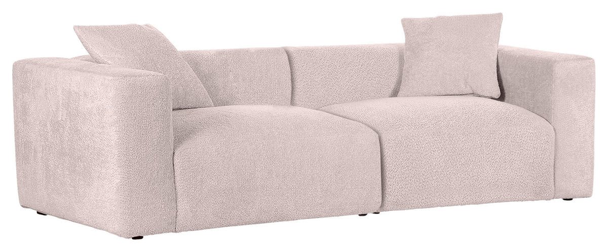 BIGSOFA Chenille Rosa  - Schwarz/Rosa, MODERN, Kunststoff/Textil (228/66/111cm) - Carryhome