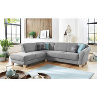 ECKSOFA  in Flachgewebe Silberfarben  212/257 cm  - Silberfarben/Naturfarben, KONVENTIONELL, Holz/Textil (212/257cm) - Sit & More