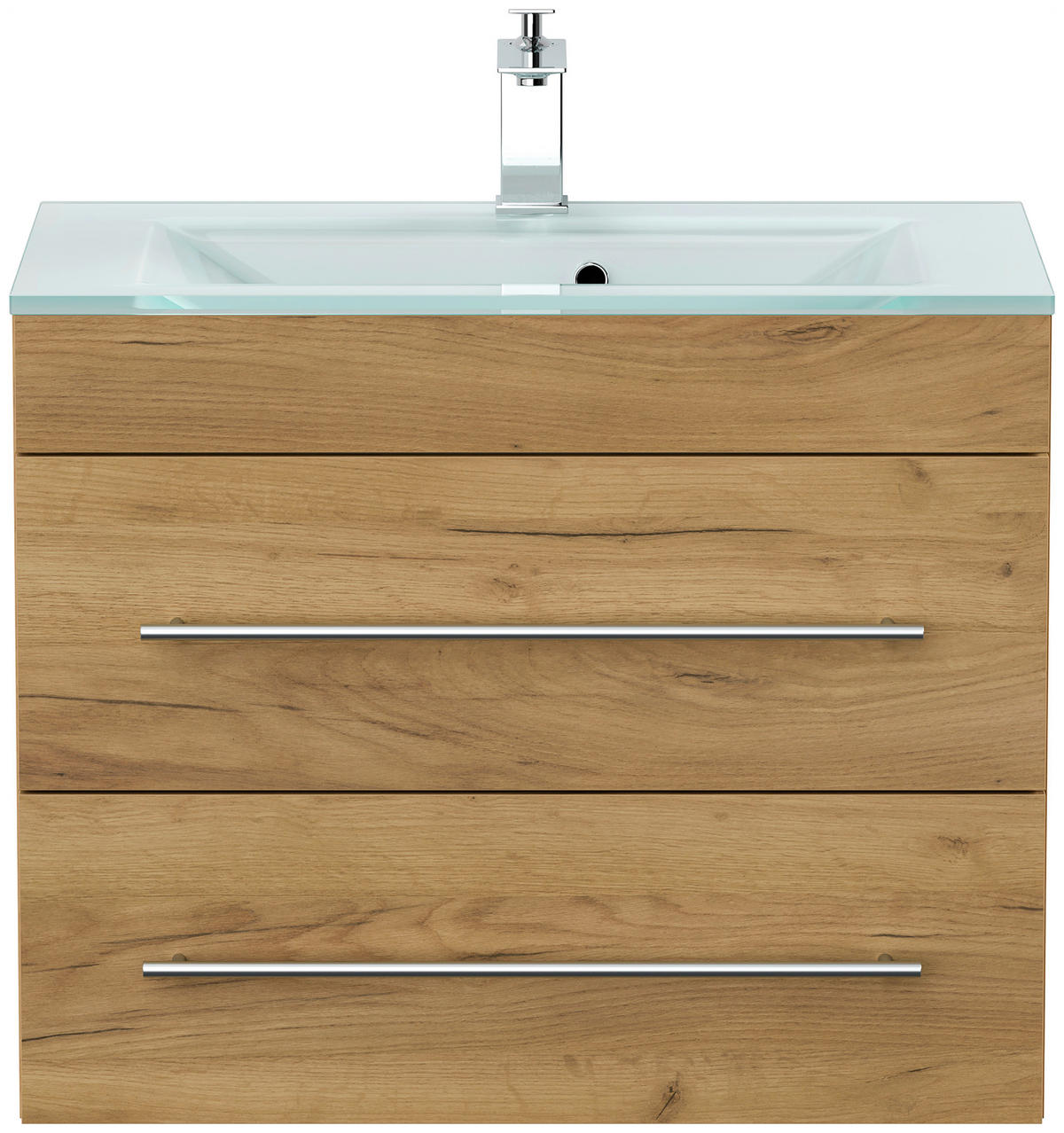 UMIVAL. ENOTA Z UMIVALNIKOM  - barve hrasta, Trend, kovina/steklo (75cm) - MID.YOU