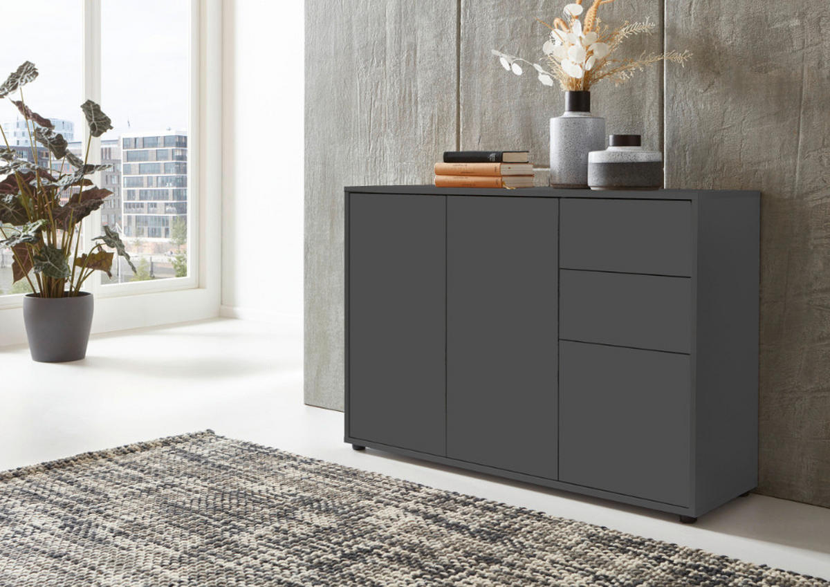 SIDEBOARD  in 263,5/73/33 cm  - Anthrazit/Schwarz, MODERN, Holzwerkstoff (263,5/73/33cm) - MID.YOU