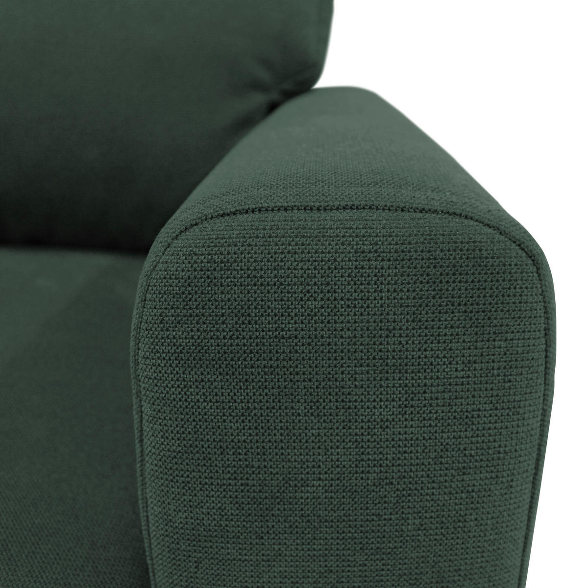 ECKSOFA in Flachgewebe Dunkelgrün  163/240 cm  - Dunkelgrün/Schwarz, Design, Textil/Metall (163/240cm) - MID.YOU