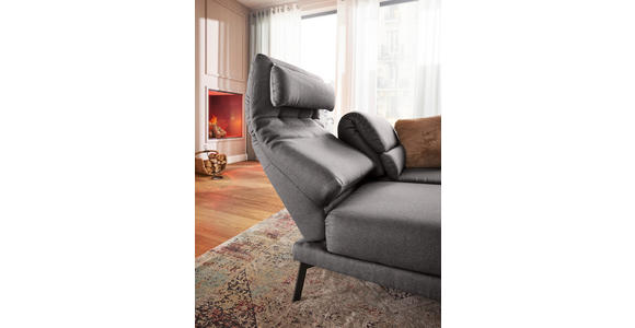 2-SITZER-SOFA Flachgewebe Dunkelbraun  - Dunkelbraun/Schwarz, Design, Textil/Metall (178-226/83-113/96-177cm) - Dieter Knoll