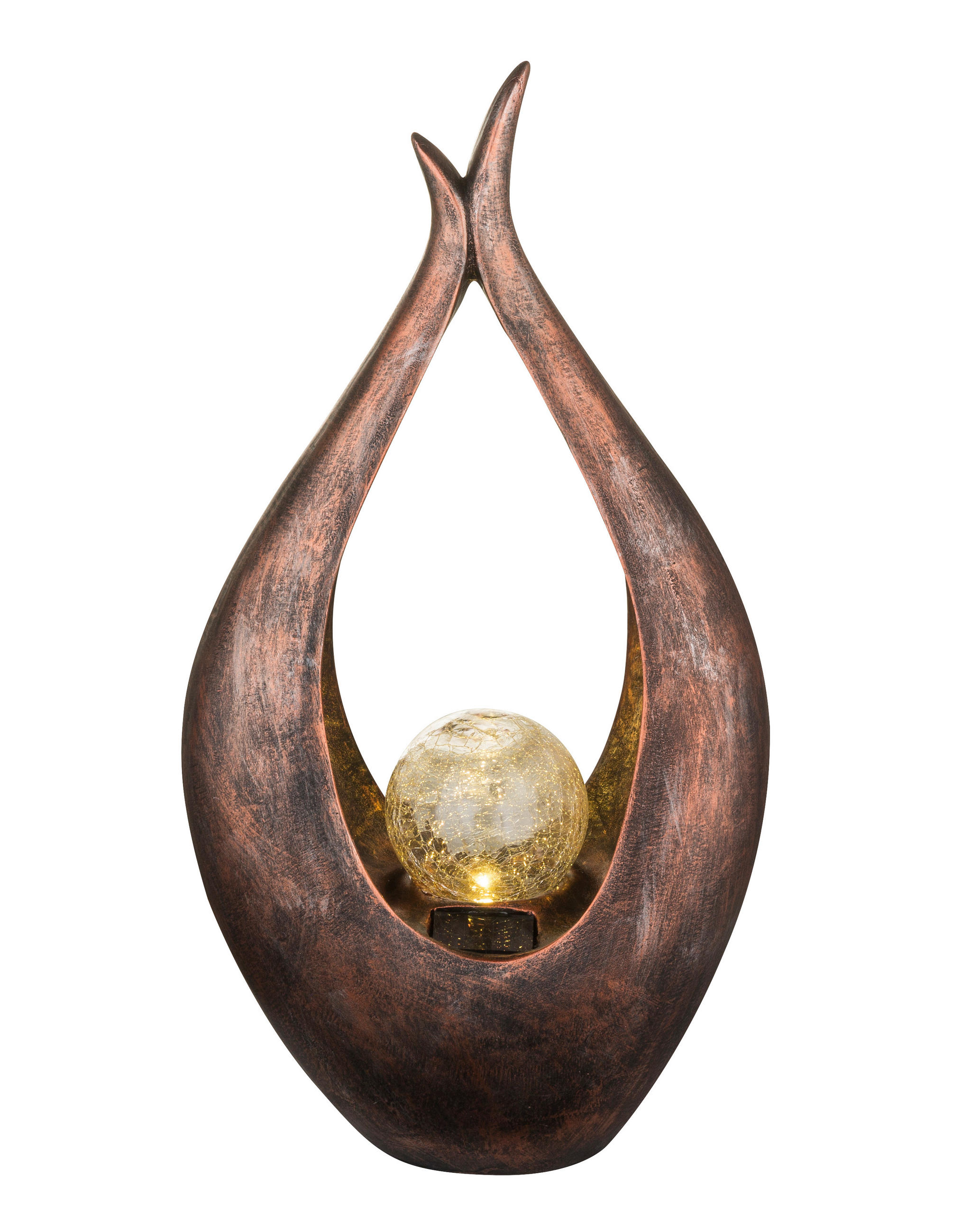 SOLCELLSLAMPA - klar/bronsfärgad, Basics, glas/plast (26,5/13/50cm) - Globo