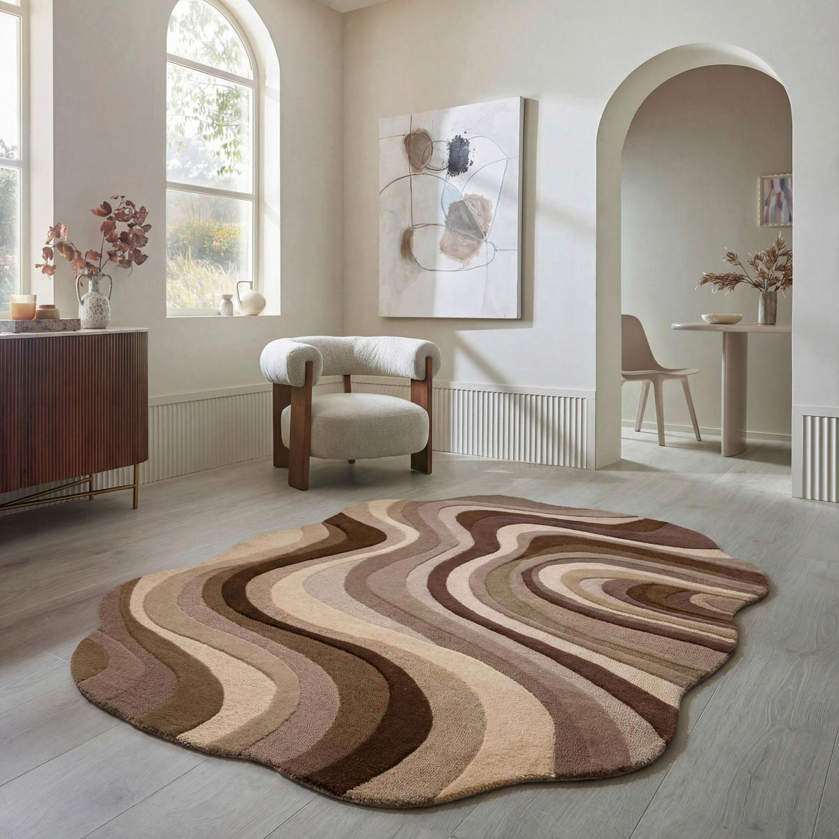 WOLLTEPPICH 200/290 cm Envy Beigebraun oval  - Beigebraun, Basics, Textil (200/290cm) - Flair Rugs