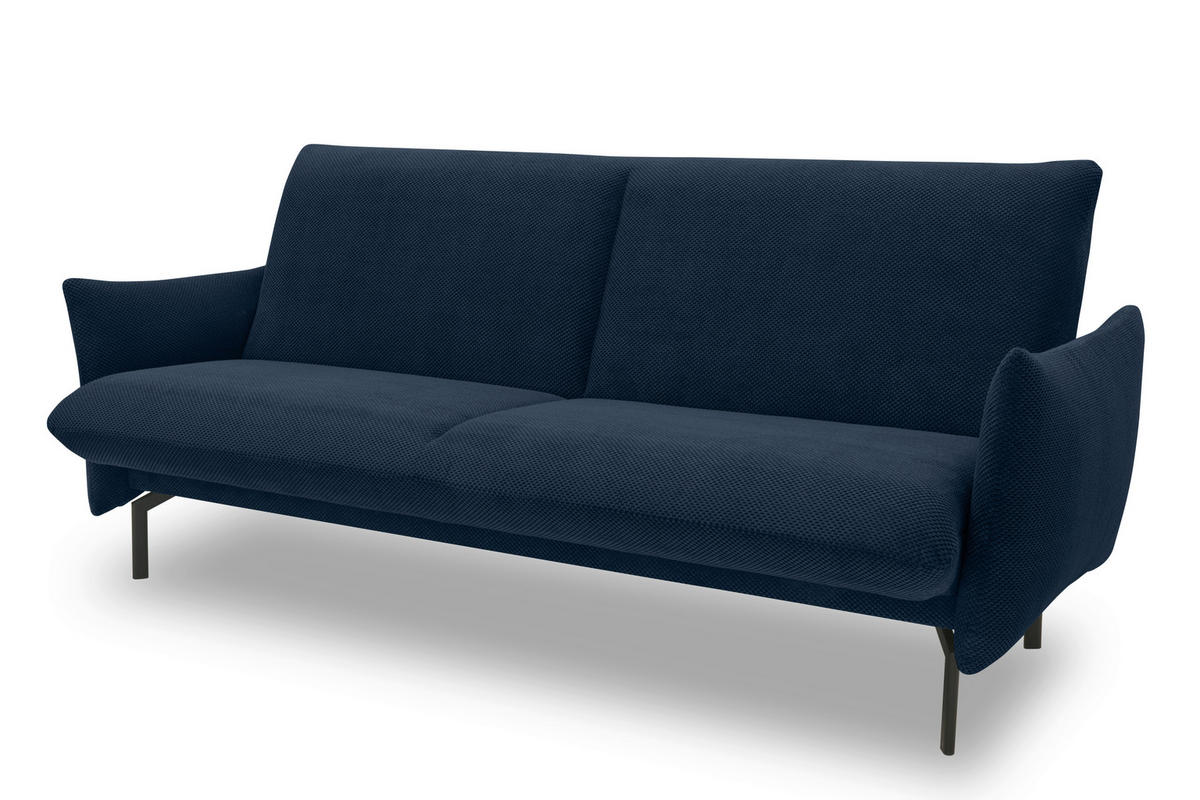 SCHLAFSOFA in Mikrofaser Blau  - Blau/Schwarz, Design, Textil/Metall (234/102/95cm) - MID.YOU