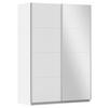 SCHWEBETÜRENSCHRANK in Weiss, Silberfarben  - Weiss/Silberfarben, Modern, Holzwerkstoff/Metall (136/197/61cm) - Rauch Möbel