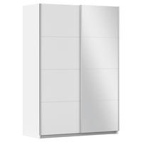 SCHWEBETÜRENSCHRANK in Weiss, Silberfarben  - Weiss/Silberfarben, Modern, Holzwerkstoff/Metall (136/197/61cm) - Rauch Möbel