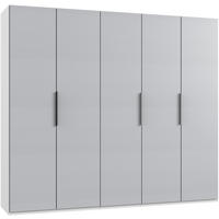 GARDEROB MED GÅNGJÄRN 250/216/58 cm 5-dörrar - vit/ljusgrå, Modern, trämaterial (250/216/58cm) - MID.YOU