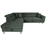 ECKSOFA inkl. Funktionen Waldgrün Cord  - Waldgrün/Silberfarben, Design, Textil/Metall (226/257cm) - Xora
