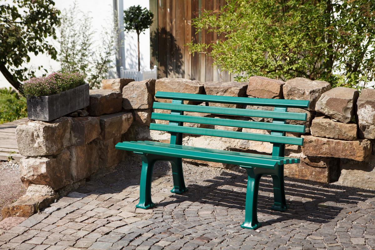 GARTENBANK 120/74/54 cm   - Grün, Basics, Kunststoff (120/74/54cm) - Modante