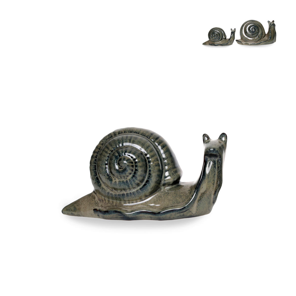 DEKOSCHNECKE - Schwarz/Grau, LIFESTYLE, Keramik (24,5/9,5/12,5cm)