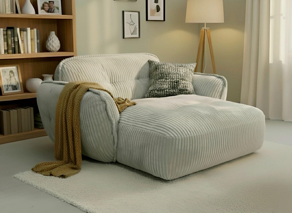 XXL-SESSEL - Silberfarben/Schwarz, MODERN, Kunststoff/Textil (182/87/184cm) - Trendmanufaktur