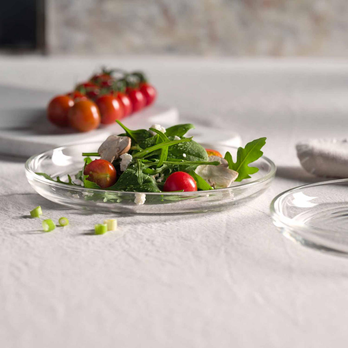 TELLERSET Cucina 4-teilig  - Transparent, Design, Glas (18,00/2,10/18,00cm) - Leonardo
