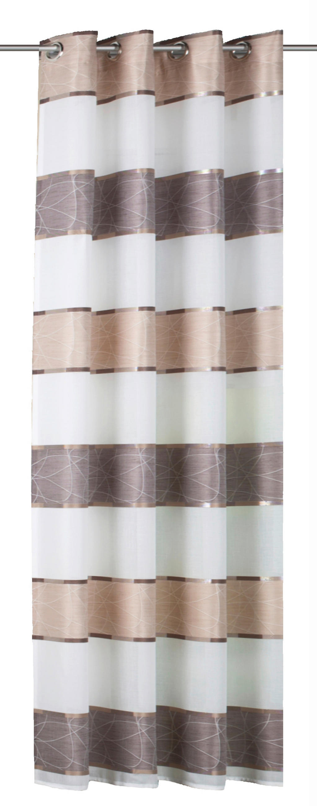 ZÁVĚS S OČKY, 140/245 cm - cappuccino, Design, textil (140/245cm) - Schmidt W. Gmbh