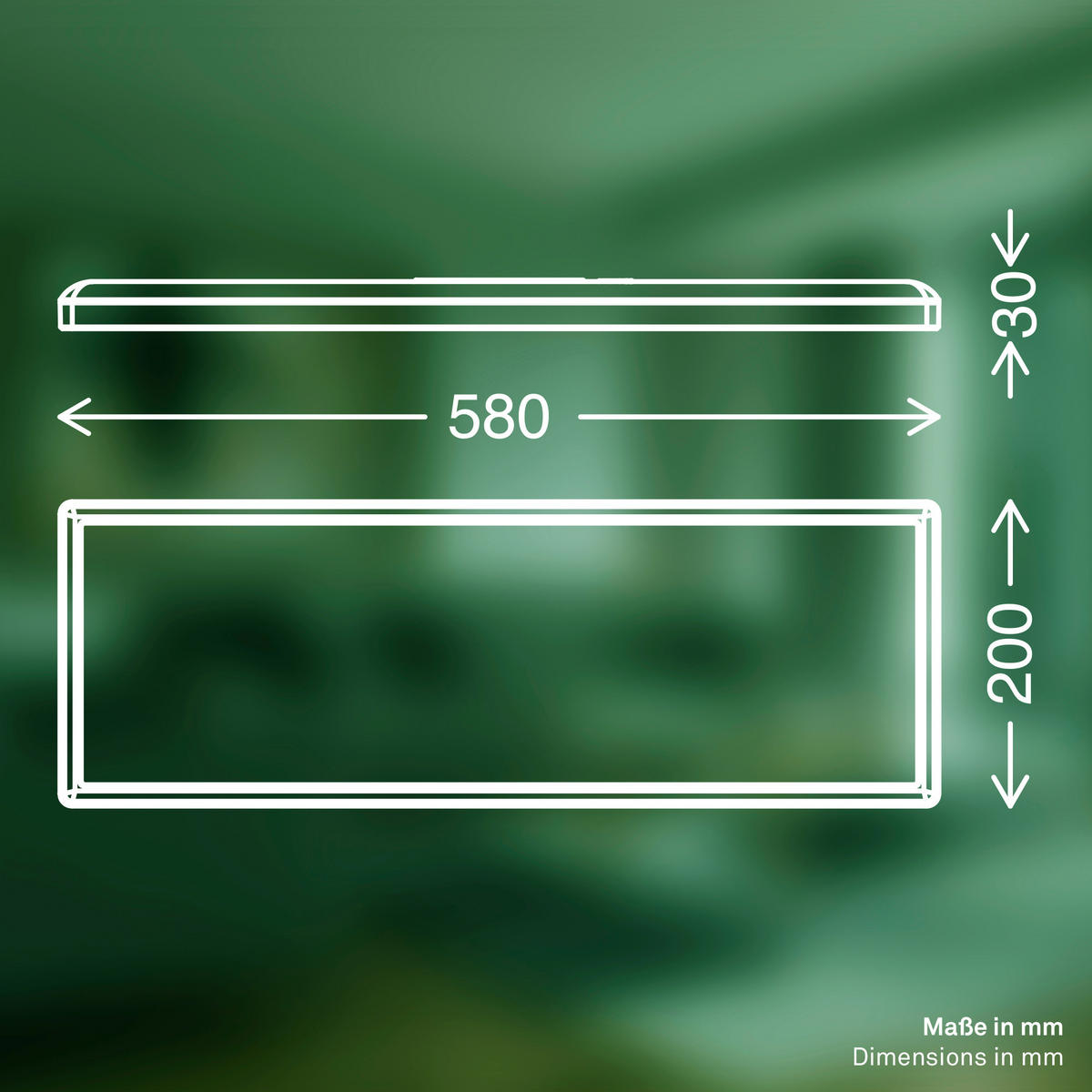 LED-PANEEL Tava A 58/20/2,9 cm   - Weiß, Basics, Kunststoff (58/20/2,9cm)