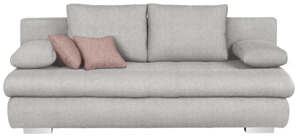 SCHLAFSOFA Webstoff Silberfarben  - Chromfarben/Silberfarben, Design, Kunststoff/Textil (205/88/96cm) - Ti'me