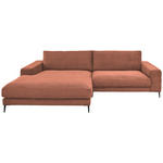ECKSOFA  in Feincord Rostfarben  207/293 cm  - Rostfarben/Schwarz, Design, Textil/Metall (207/293cm) - Dieter Knoll