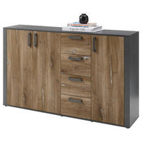 SIDEBOARD  in 166/102/38 cm  - Alteiche/Dunkelgrau, KONVENTIONELL, Holzwerkstoff/Kunststoff (166/102/38cm) - MID.YOU