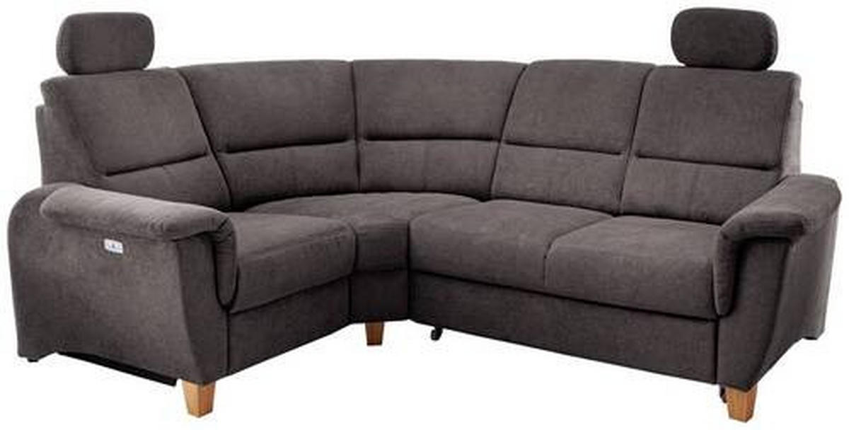 ECKSOFA in Struktur Anthrazit  - Wildeiche/Anthrazit, Konventionell, Holz/Textil (186/237cm) - Livetastic