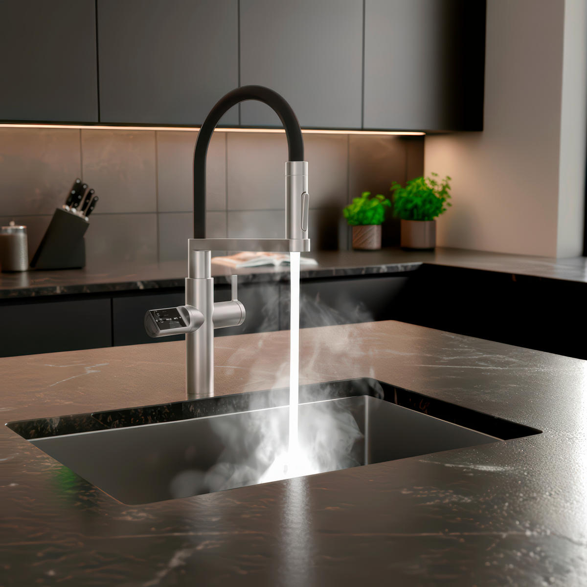 KÜCHENARMATUR  - Schwarz, Basics, Kunststoff (20/43,90/51,60cm)