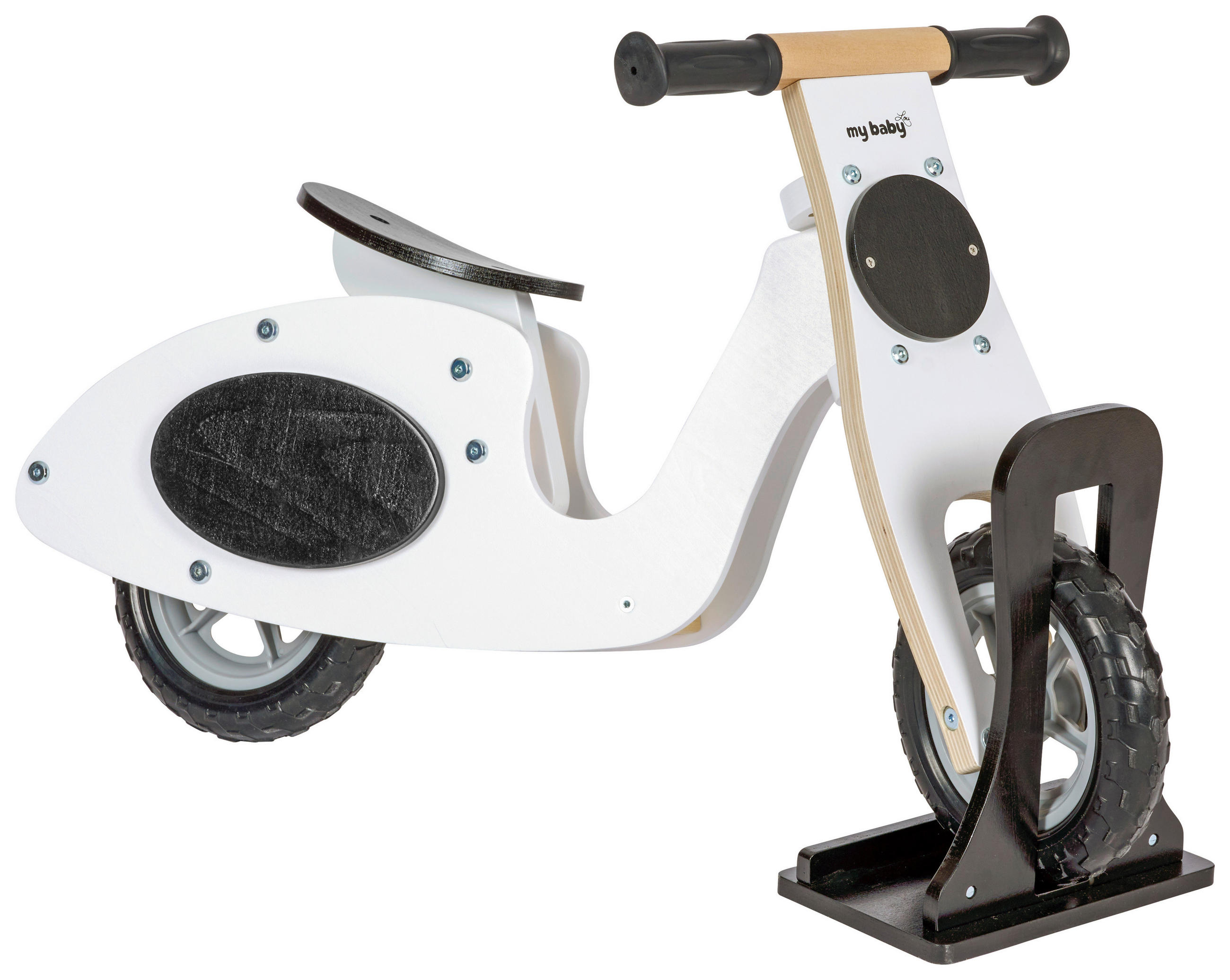 BICIKL BEZ PEDALA - bela/crna, Osnovno, drvo/metal (78/33/48cm) - My Baby Lou