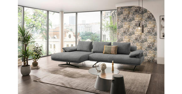 ECKSOFA in Chenille Grau 168/334 cm - Schwarz/Grau, Design, Textil/Metall (168/334cm) - Dieter Knoll