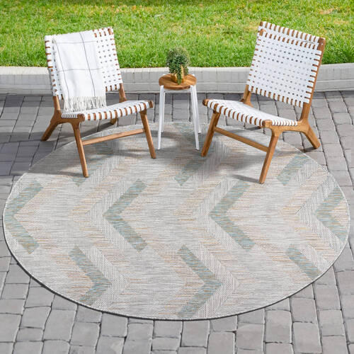 PREPROGA ZA ZUNANJO UPORABO Melissa 200/200 cm tkano siva, bež - siva/bež, Konvencionalno, tekstil (200/200cm)