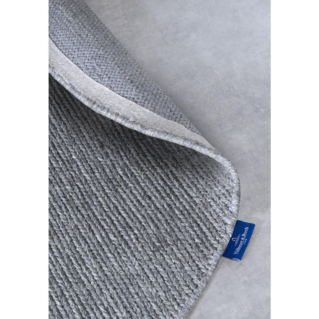 Thumbnail - Villeroy & Boch Handwebteppich Kollektion 1748, Hellgrau, Textil, Uni, rund, Care & Fair, für Fußbodenheizung geeignet, ...