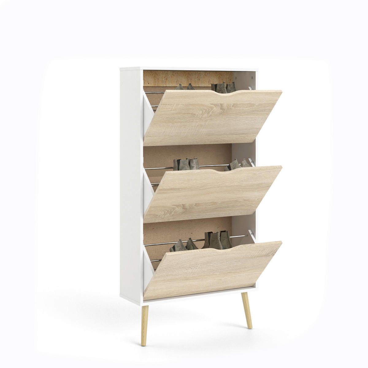 SCHUHKIPPER  in 70,2/138,8/23,96 cm  - Eichefarben/Weiß, Design, Holz/Holzwerkstoff (70,2/138,8/23,96cm) - Livetastic