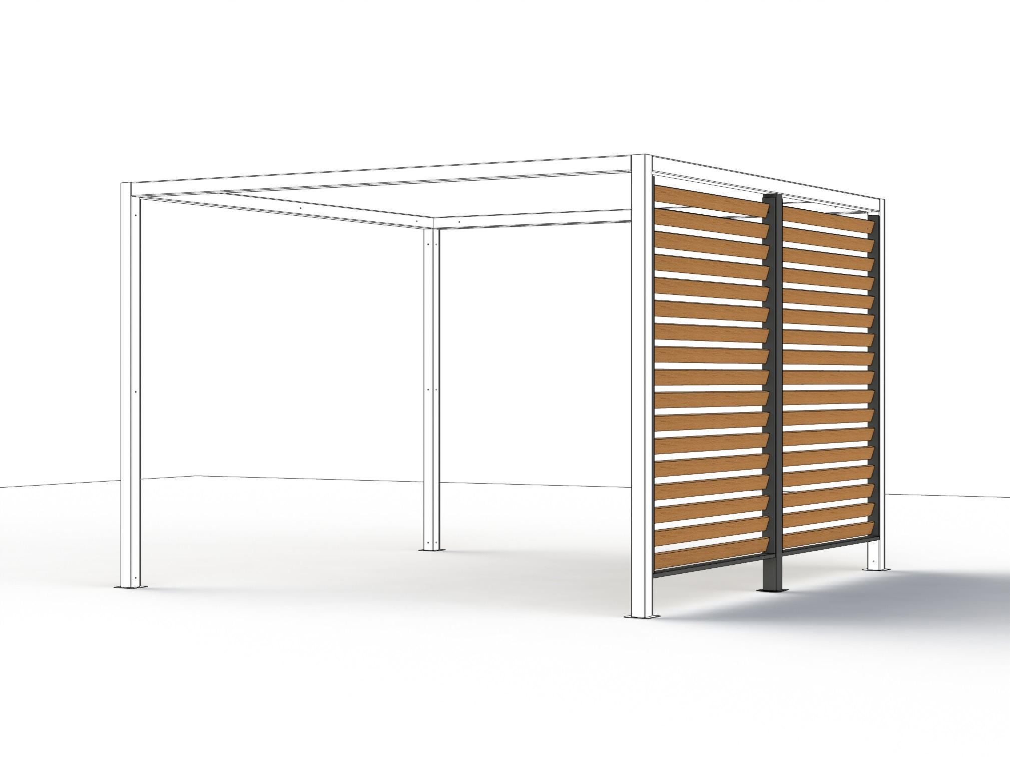 PAVILLON-SICHTSCHUTZ Holzoptik - Anthrazit/Braun, Basics, Metall (300/210/0,5cm) - Siena Garden