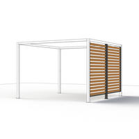 PAVILLON-SICHTSCHUTZ Holzoptik - Anthrazit/Braun, Basics, Metall (300/210/0,5cm) - Siena Garden