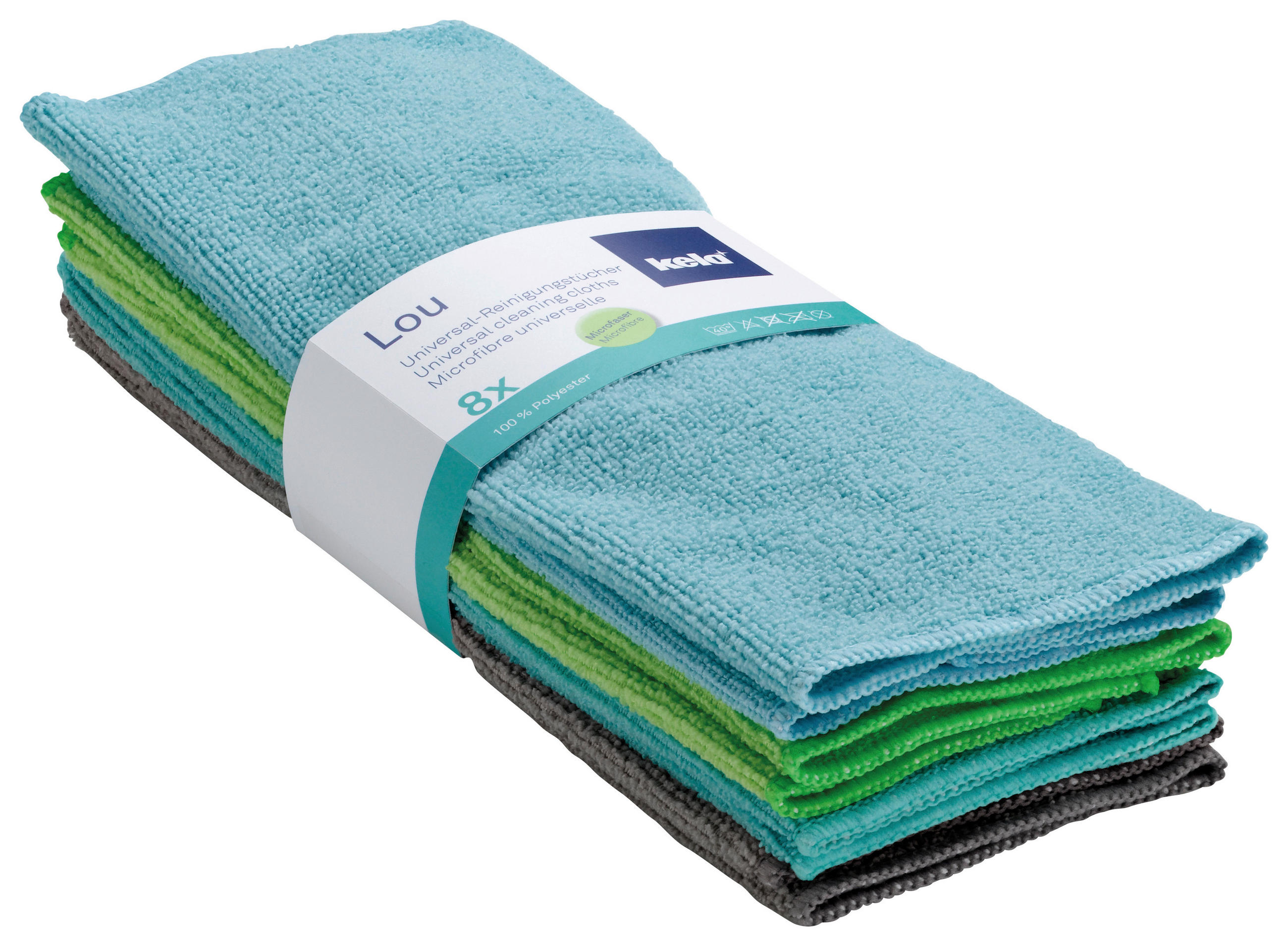 MIKROFASERTUCH - Blau/Anthrazit, Basics, Textil (30/30cm) - Kela