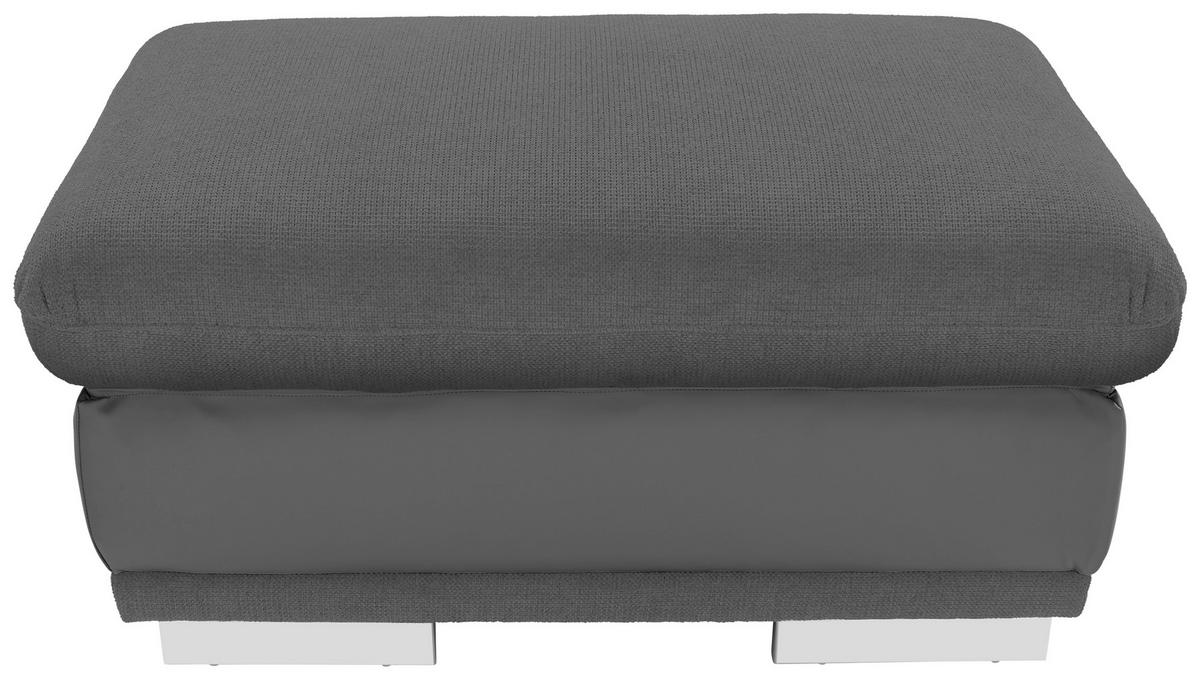 HOCKER Mikrofaser Dunkelgrau  - Chromfarben/Dunkelgrau, KONVENTIONELL, Textil/Metall (97/47/67cm) - MID.YOU