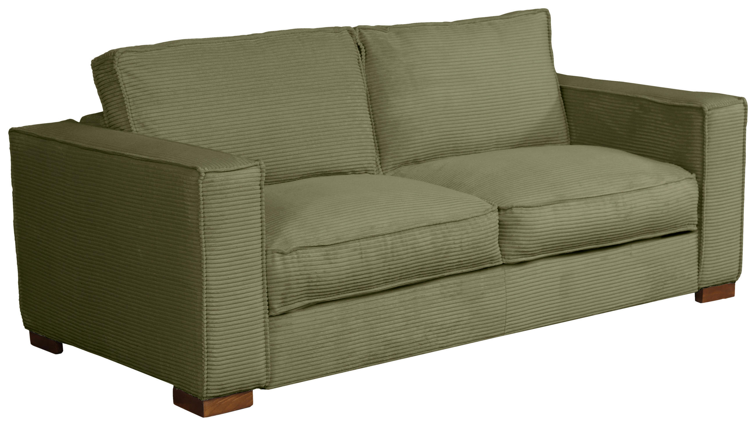 SCHLAFSOFA Cord Grün  - Dunkelbraun/Grün, Design, Holz/Textil (203/85/99cm) - MID.YOU