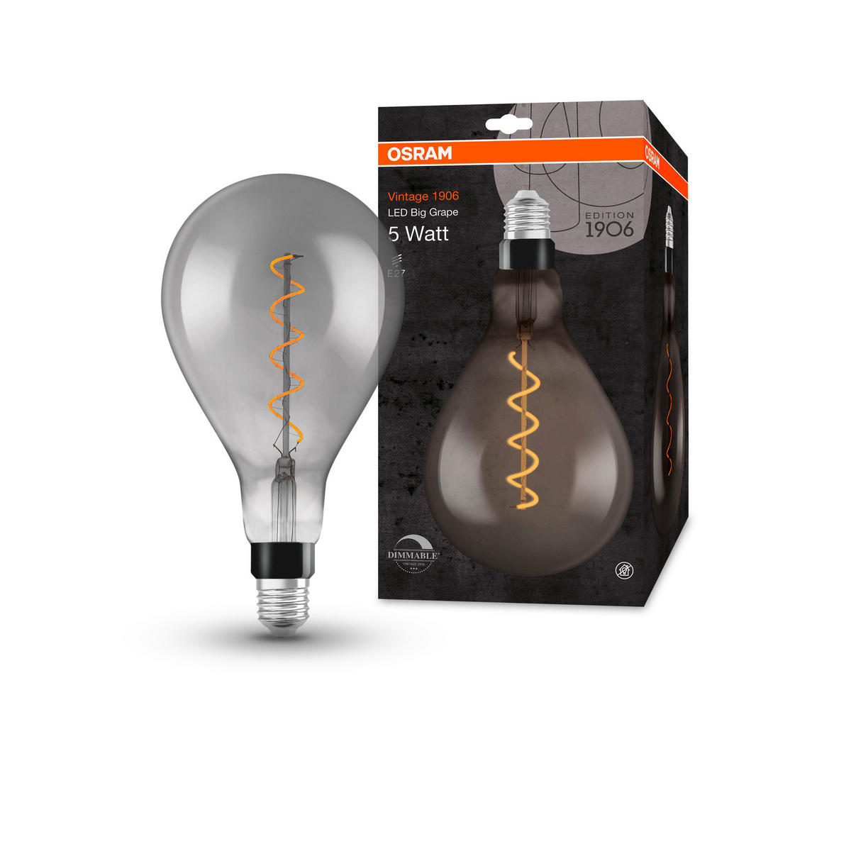 LED-LEUCHTMITTEL   E27 4 W 150 lm  - Grau, Basics, Glas (16/28,7cm) - Osram
