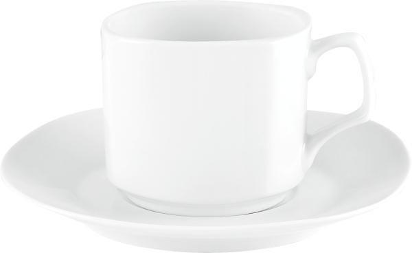ŠÁLEK A PODŠÁLEK NA KÁVU porcelán - bílá, Basics, keramika - Boxxx